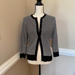 ANN TAYLOR Black & White Cardigan Size M